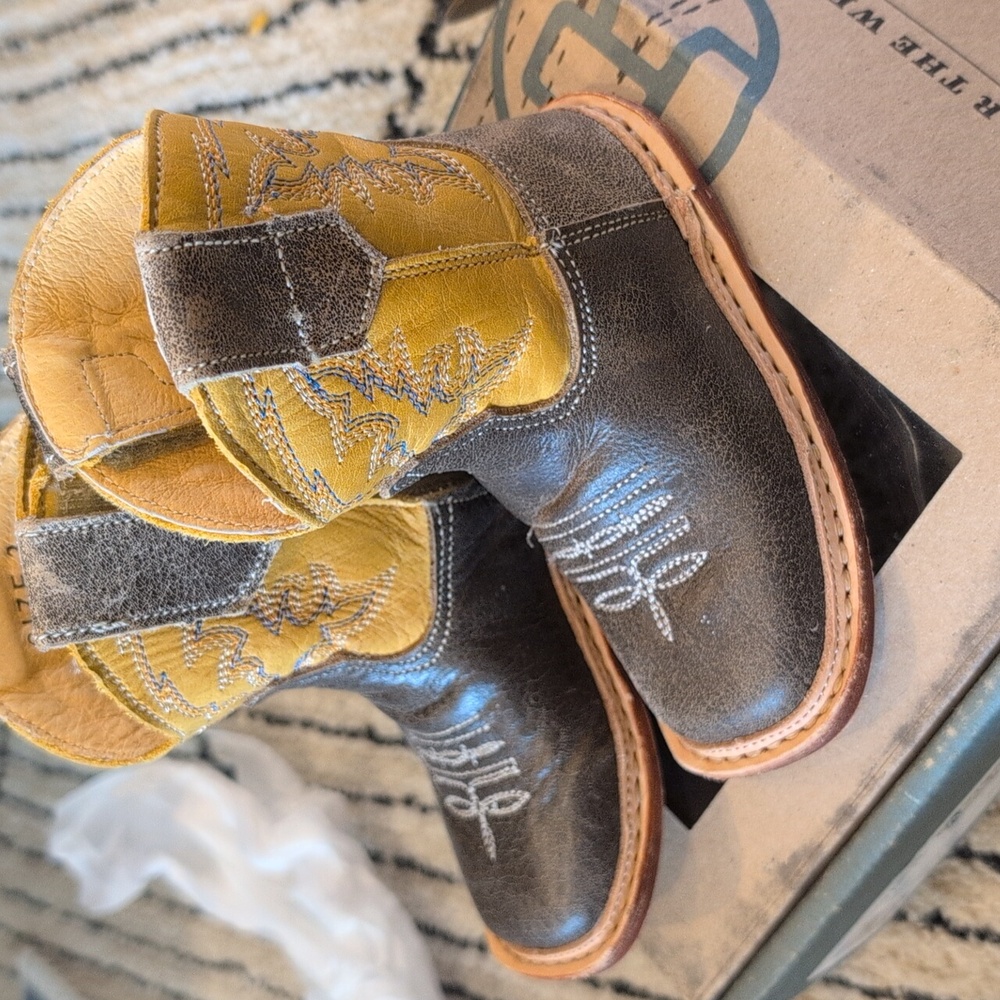 Roper Yellow and Brown Cowbaby Boots
